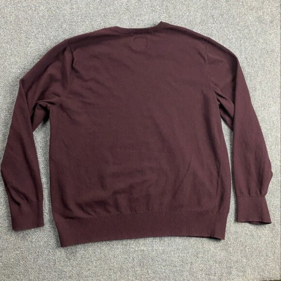 American Eagle Sweater Men's Extra Large Maroon Classic Fit V-Neck XL Cotton - Picture 2 of 8